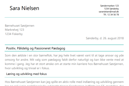 Eksempel på jobansøgning - Nyuddannet