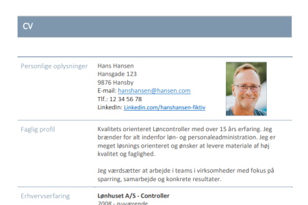 Eksempel på CV
