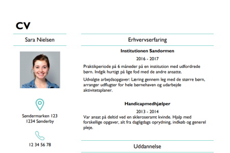 Eksempel på CV - Nyuddannet